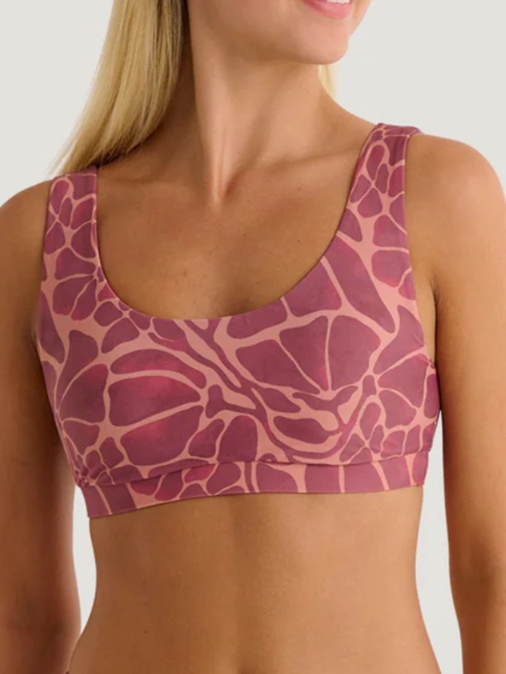 Freefly Women's Wavebound Scoop Bikini Top Cosmic Bloom Plum Large